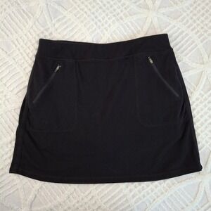 Talbots Womens Size Large Black Skort Athleisure Golf Casual Stretch Pockets